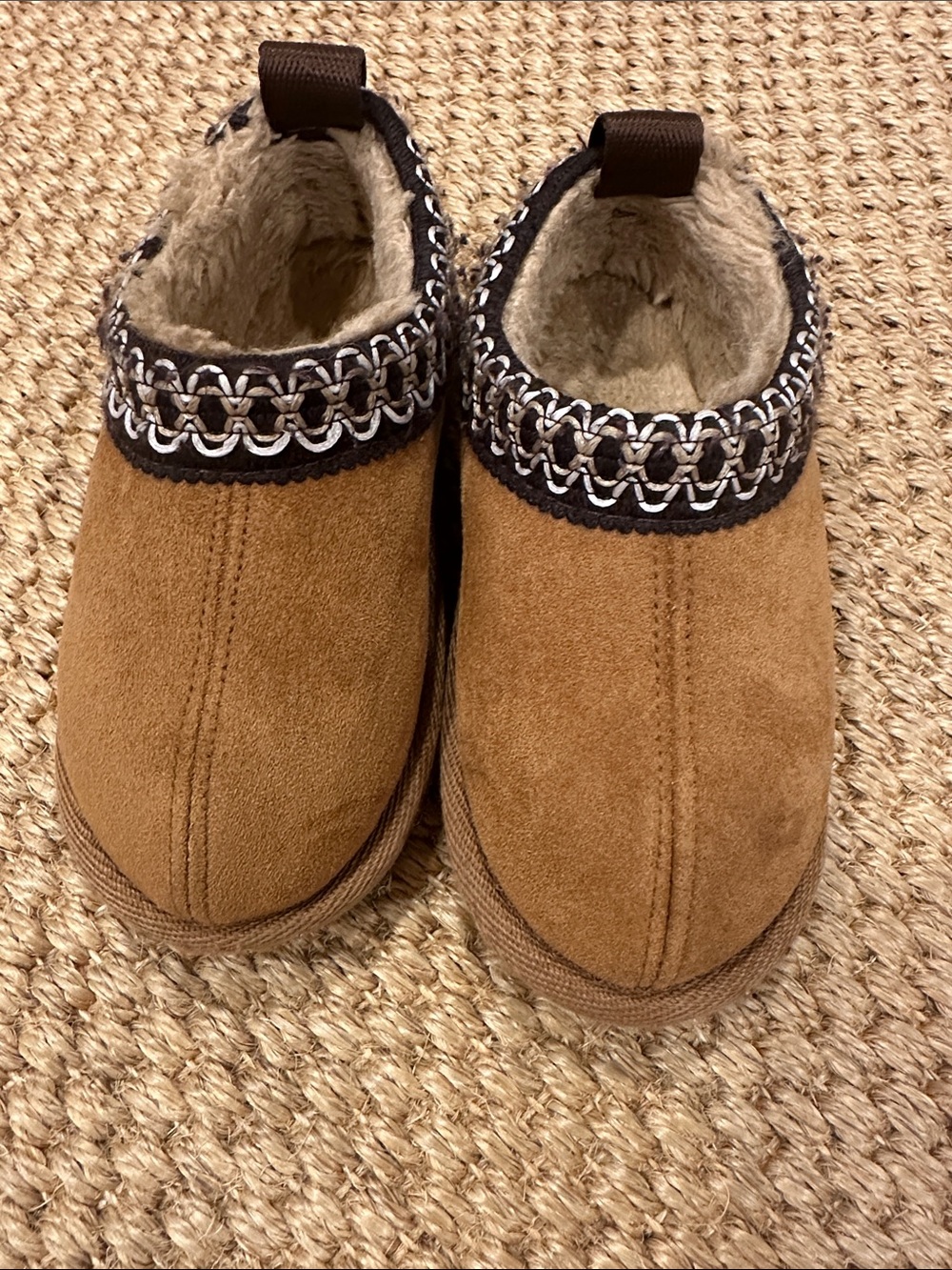 Kids Cozy Slip-On Slippers in Chestnut Brown